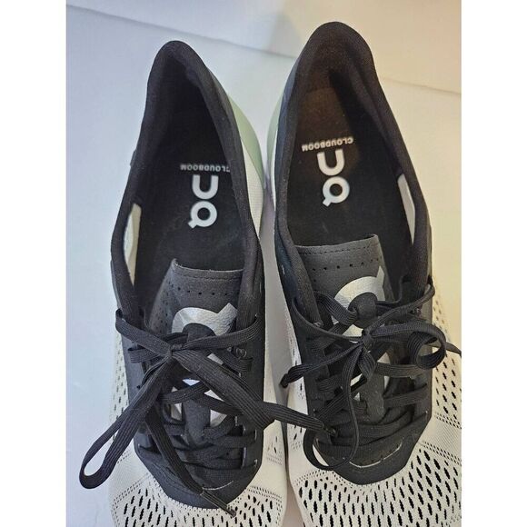 On Running On Cloud white, black and green running shoes. Size 10.5. - Picture 5 of 6